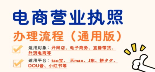 电商营业执照线上办理流程，无地址注册流程！